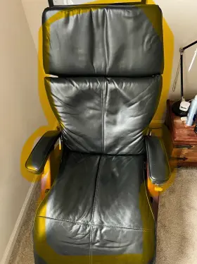 Pc-410 Human Touch 045915804541 Used Blk Leather Perfect Chair Cushion N Arm Rests