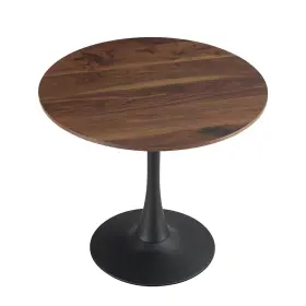 Htz001 Hyyteibl 27.3 Inch Round Tulip Dining Table For 2-4 People With Walnut Top