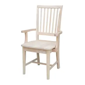Ic International Concepts 727506661008 Mission Side Chair With Arms Unfinished