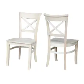 C-31p Ic International Concepts Set Of 2 35.8 Inch H Charlotte X-back Dining Solid Parawood Stylish And Comforta