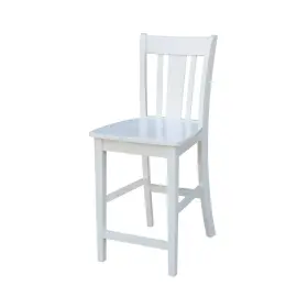 S08-102 Ic International Concepts San Remo Counter Stool-24 Seat Height Chair White