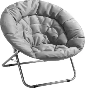 Nk658017 Idea Nuova Canvas Oversized Polycanvas Saucer Chair Grey