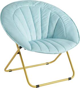 Idea Nuova Wk657718 Velvet Channel Stitch Saucer Chair Blue