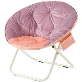 Idea Nuova Wk660854 Colorblock Micromink Saucer Chair With White Legs Purple/pink