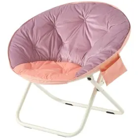 Wk660854 Idea Nuova Colorblock Micromink Saucer Chair With White Legs Purple/pink