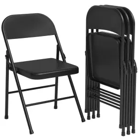 Idealhouse 196336767226 Folding Chairs Set Of 4 Foldable With Metal Frame Hold Up To 350 Poun