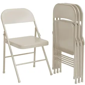 Idealhouse 198290661442 Folding Chairs Set Of 4 Foldable With Metal Frame Hold Up