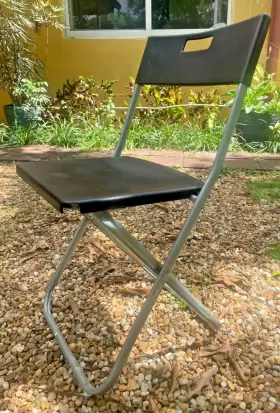 002.177.97 Ikea Gunde Folding Chair Indoor / Outdoor Black Ideal For Parties Set Of 11