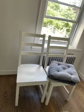 003.691.11 Ikea Nordviken Two White Dining Chairs