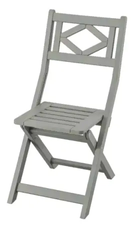 004.735.27 Ikea 00473527 Bondholmen Eucalyptus Wood Folding Chair Gray