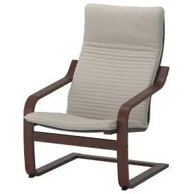 093.360.22 Ikea Poang Armchair Brown/knisa Light Beige - New