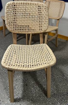 Ikea 504.502.36 Voxl V Dining Chair Set Of 5 Light Wood And Rattan Beige Armless