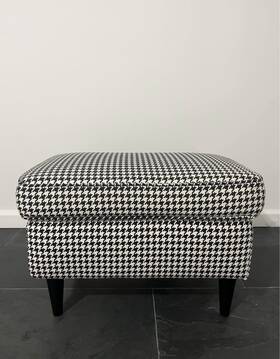 Ikea 504.569.69 Brand New Strandmon Footstool Ottoman Vibberbo Black/beige