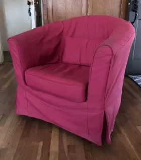 592.727.15 Ikea Tullsta Nordvalla - Armchair With Red Removable Cover