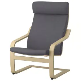 793.884.61 Ikea Poang Armchair Birch Veneer/skiftebo Dark Gray - New