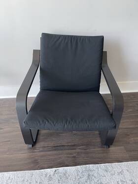 Ikea 895.515.69 Poang Low-back Armchair Black-brown/vissle Black