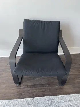 895.515.69 Ikea Poang Low-back Armchair Black-brown/vissle Black