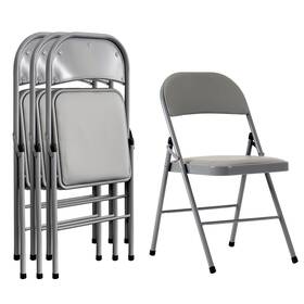 Imseigo Im-7557 4pcs Elegant Folding Metal Chairs With Padded Seats Potable Iron And Pvc Durable