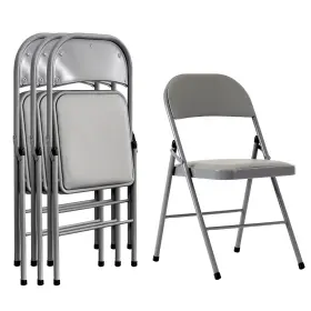 Im-7557 Imseigo 4pcs Elegant Folding Metal Chairs With Padded Seats Potable Iron And Pvc Durable