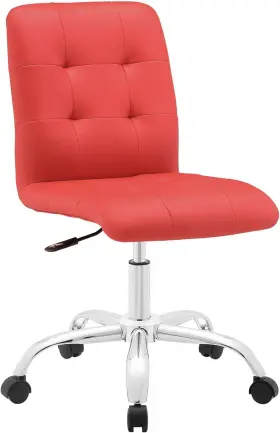 Inc. 313039915987 Prim Ribbed Armless Mid Back Swivel Conference Office Chair In Red