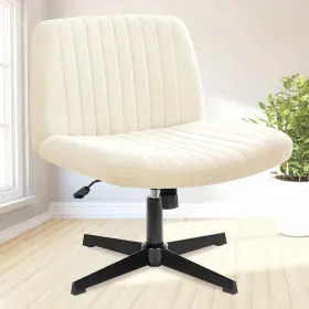 Inc. 313039922954 Criss Cross Chair No Wheels Armless Legged Office Desk Wide Comfy Vanity M