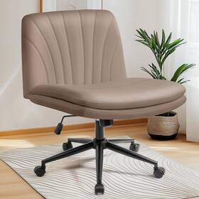 Inc. 313048369382 Criss Cross Chair With Wheels Armless Legged Office Desk Wide Comfy Vanity
