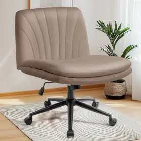 Inc. 313048369382 Criss Cross Chair With Wheels Armless Legged Office Desk Wide Comfy Vanity