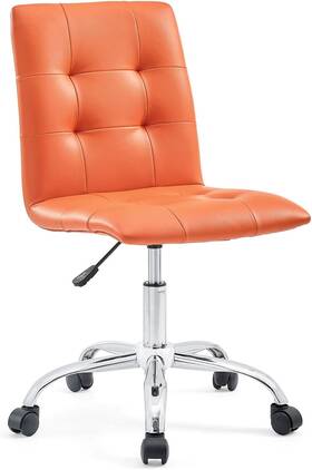 Inc. 445013859888 Prim Ribbed Armless Mid Back Swivel Conference Office Chair In Orange