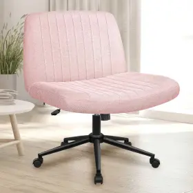 Inc. 445041628685 Criss Cross Chair With Wheels Armless Legged Office Desk Wide Comfy Vanity
