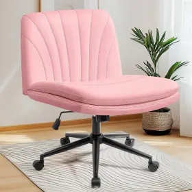 Inc. 445045023080 Criss Cross Chair With Wheels Armless Vanity Desk Office Wide Comfy