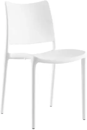 Inc. 445057926973 Hipster Contemporary Modern Molded Plastic Stacking Two Dining Chairs In White