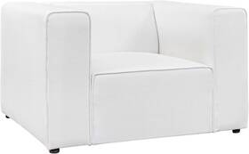 Inc. 711181838114 Mingle Upholstered Fabric Generously Padded Accent Arm Lounge Chair In White