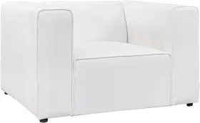 Inc. 711181838114 Mingle Upholstered Fabric Generously Padded Accent Arm Lounge Chair In White