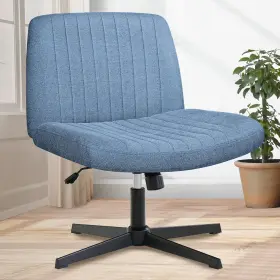 Inc. 744110962369 Criss Cross Chair No Wheel Wide Legged Office Desk Vanity Comfy Fabr