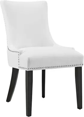 Eei-2228-whi Inc. Mo- Marquis Modern Faux Leather Upholstered With Nailhead Trim Dining Chair Wh