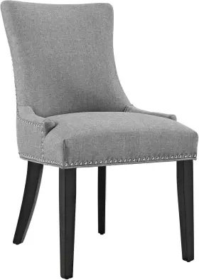 Eei-2229-lgr Inc. Marquis Modern Upholstered Fabric Dining Chair With Nailhead Trim In Light Gray