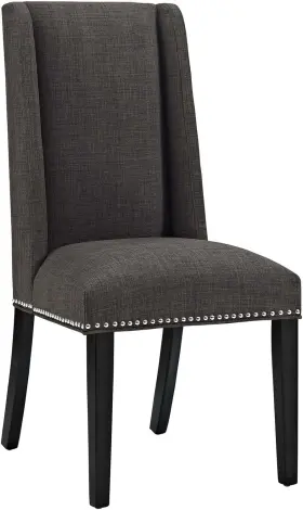 Eei-2233-brn Inc. Mo- Baron Modern Tall Back Wood Upholstered Fabric Dining Chair Brown