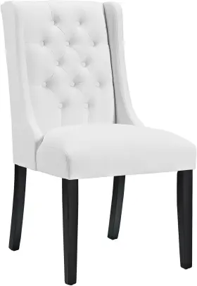 Eei-2234-whi Inc. Baronet Modern Tufted Vegan Leather Upholstered Dining Chair In White