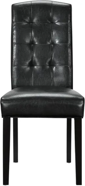 Eei-811-blk Inc. Perdure Modern Tufted Faux Leather Upholstered Parsons Dining Chair In Black