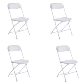 Gru58711726-zyx Inclake 4 Pack White Plastic Folding Chair Portable Stackable Commercial Chai