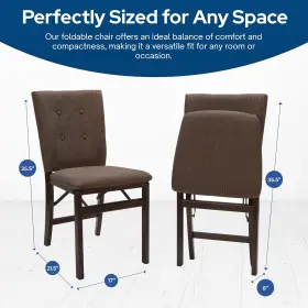 0355.8e972 Industries Stakmore Parson S Folding Chair Espresso Finish 20.25d X 17.5w 33.875h In