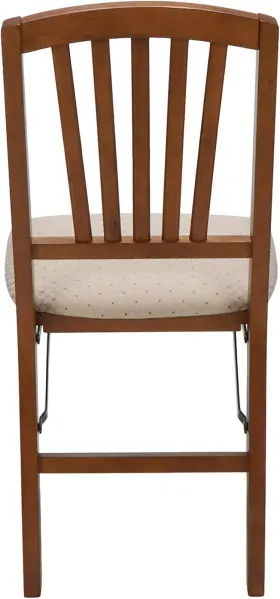 0410.6h842 Industries Stakmore Slat Back Wooden Folding Chairs With Padded Seats Set Of 2 - No Ass
