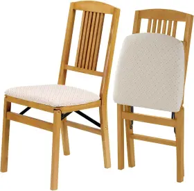 0433.6h912 Industries Stakmore Simple Mission Folding Chair Finish Set Of 2 Oak