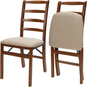 0560.6h842 Industries Stakmore Shaker Ladderback Folding Chair Finish Set Of 2 Fruitwood