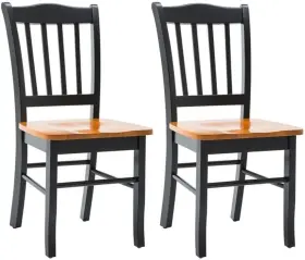 Industries Inc 313089354392 Shaker Chair Black/oak Set Of 2