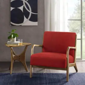 Ii100-0487 Ink Ivy Novak Spice Mid-century Modern Accent Armchair