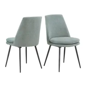 93156461 Inspire Q 2pk Jolana Dining Chairs Blue Chenille Fabric/black Legs