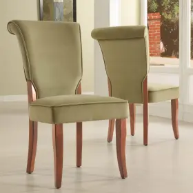Mp13277502 Inspire Q Andorra Sage Velvet Upholstered Dining Chair Set Of 2 By Traditional