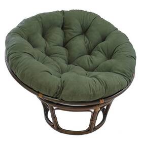 International Caravan 3312-ms-hg 42 Inch Rattan Papasan Chair With Cushion Hunter Green