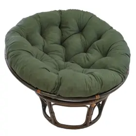 3312-ms-hg International Caravan 42 Inch Rattan Papasan Chair With Cushion Hunter Green